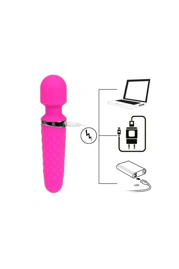 Güçlü Motorlu 20 Modlu USB Şarjlı Wand Massager