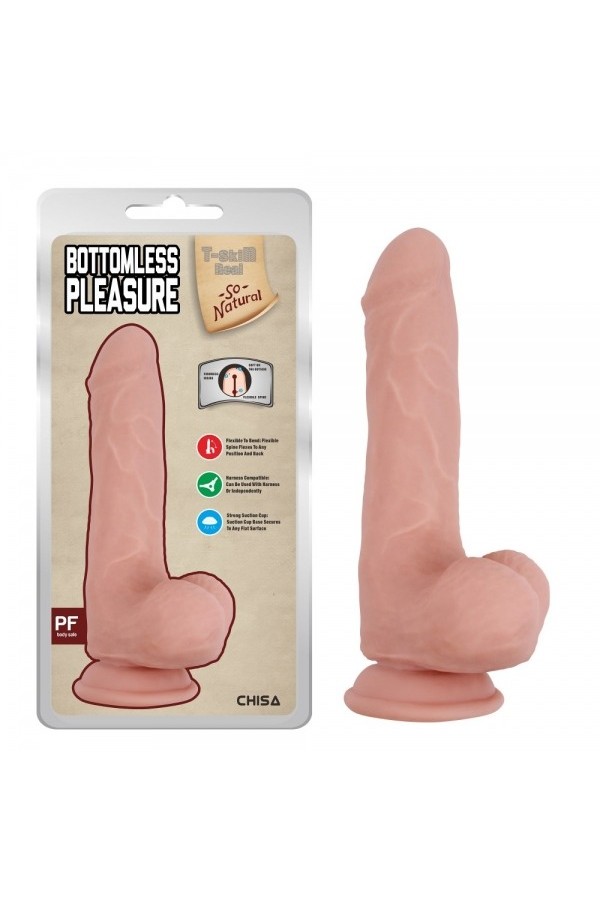 20 CM Çift Katmanlı Testisli Vantuzlu Dildo