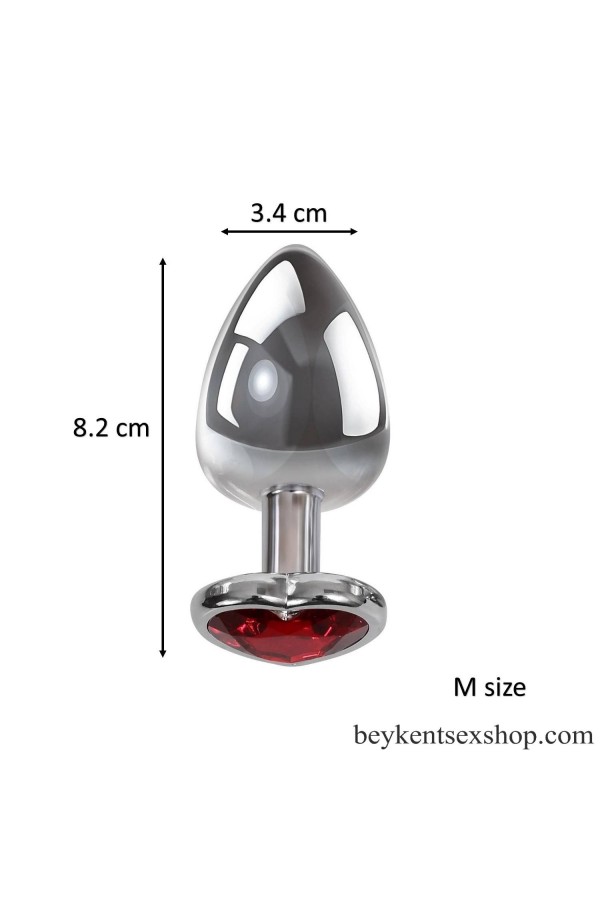 7CM Kalpli Taşlı Gümüş Metal Anal Plug